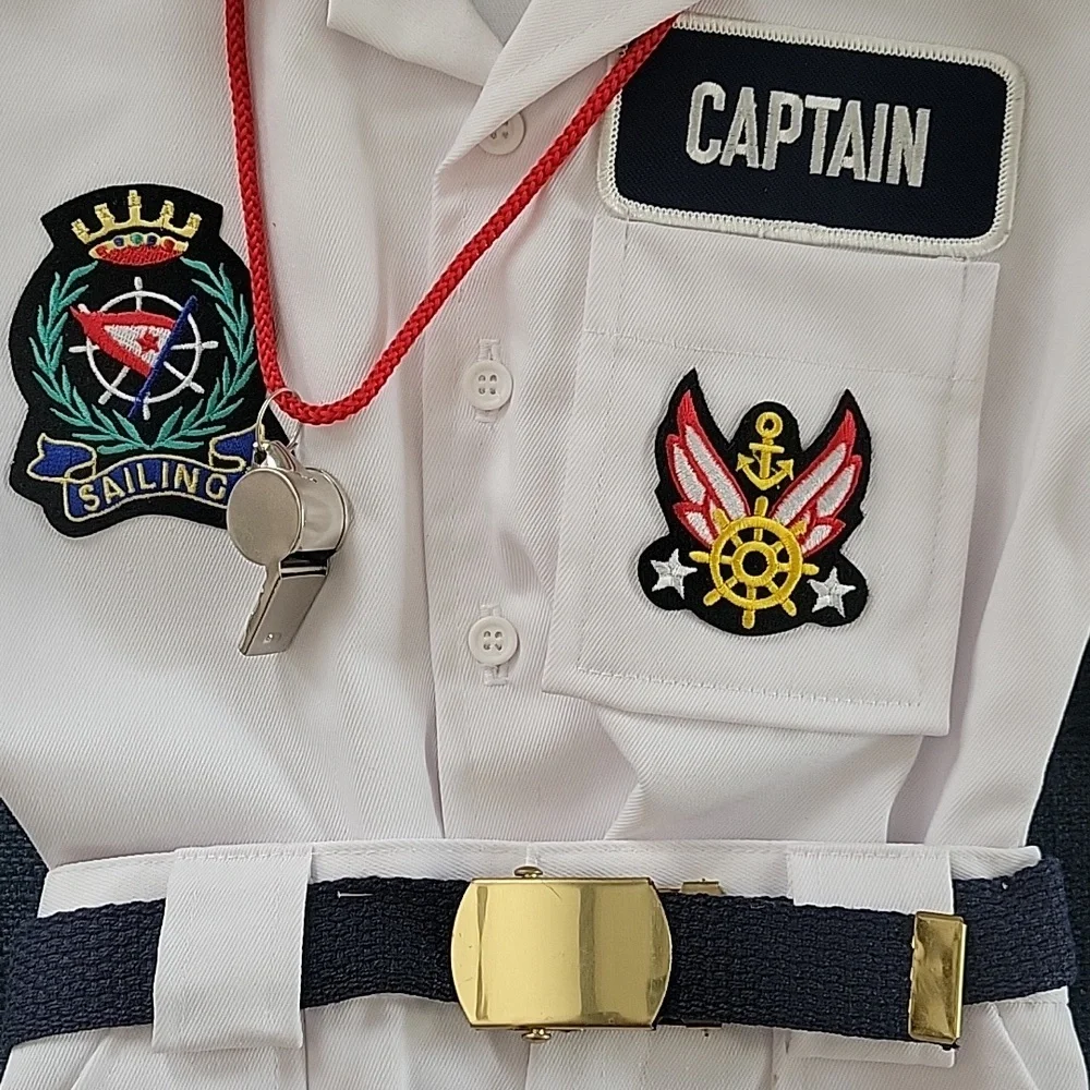 Vintage Little Baron Boat Captain White Sailing Ship Costume 2T